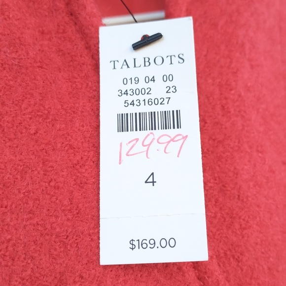 NWT Talbots Small 4 Tomato Red Blazer Jacket Wool Women - Picture 2 of 4